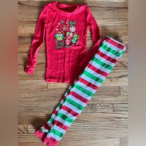 The Grinch Christmas Red and Green Kids Pajamas Sz 7/8